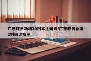 广东昨日新增20例本土确诊/广东昨日新增2例确诊病例